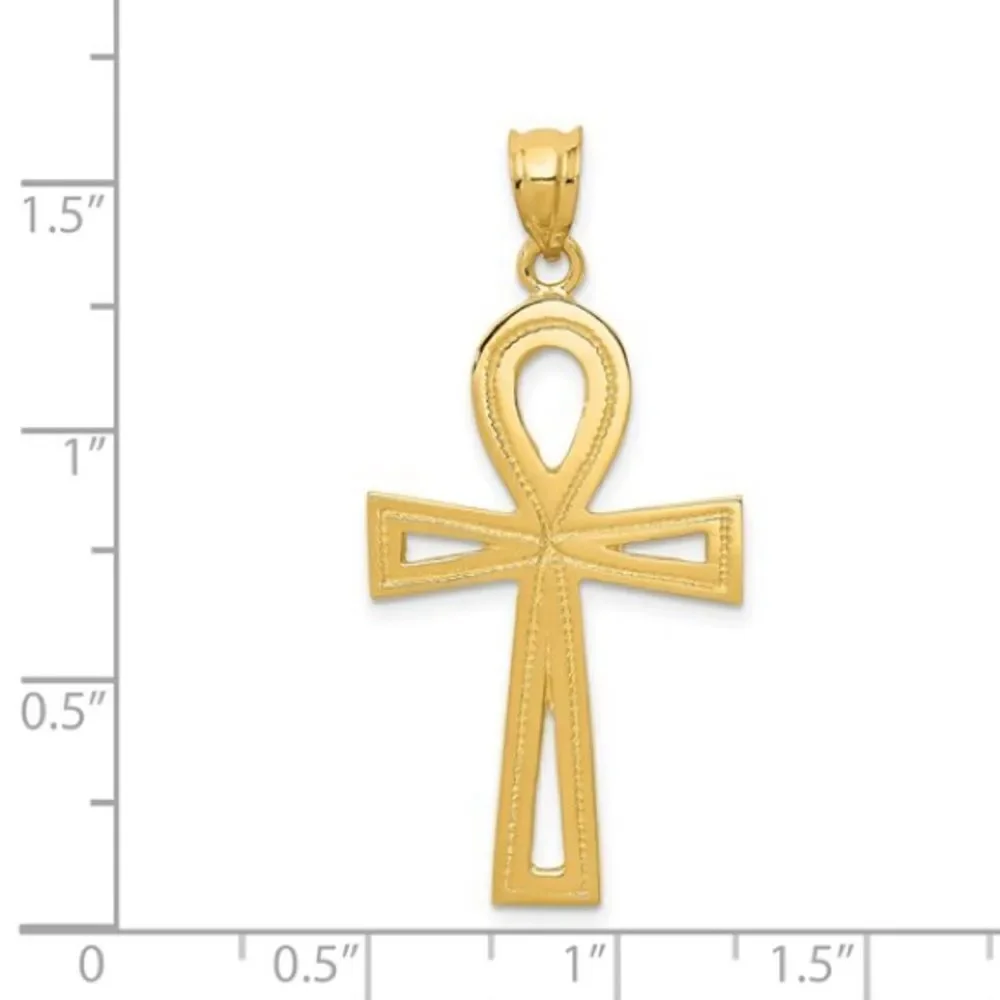 14k Gold Ankh or Egyptian Cross Pendant